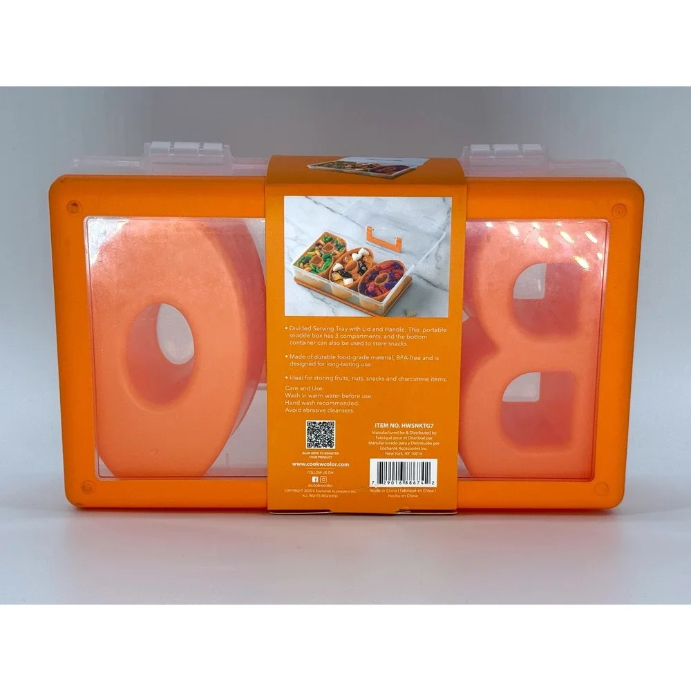 Cook With Color BOO Snack Box Halloween Divided Serving Tray Orange HWSNKTG7